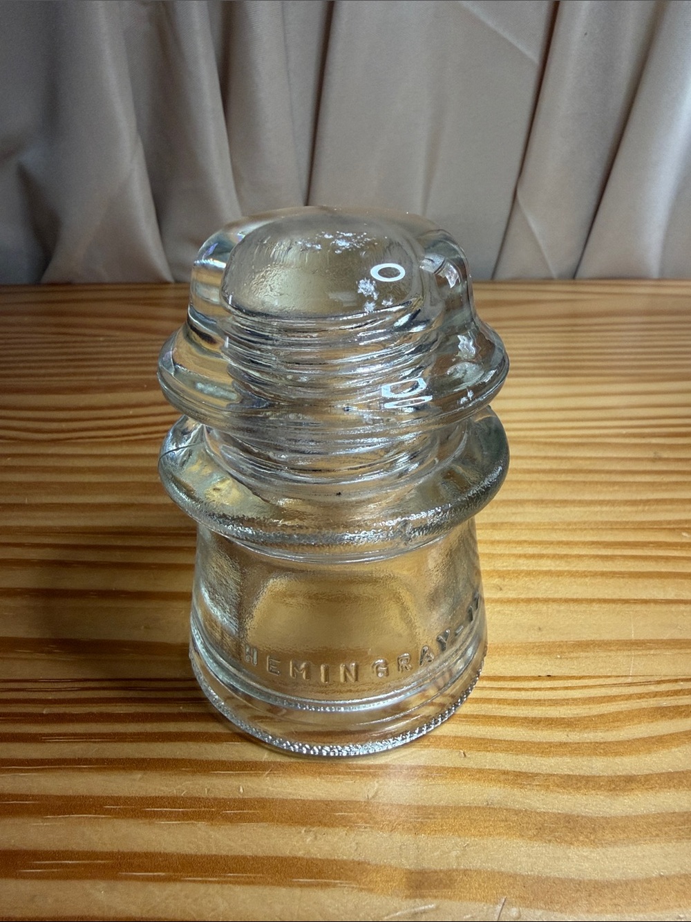 Vintage 1953 Hemingray 17 Clear Glass Insulator Made in USA